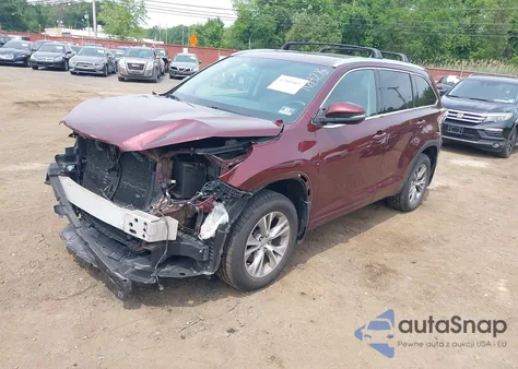 2015 Toyota Highlander Xle V6 из США, поврежденный, VIN 5TDJKRFH1FS168722